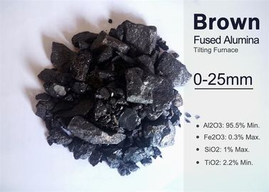 サイズ0-25mmブラウンの酸化アルミニウムAl2O3 95.5%分