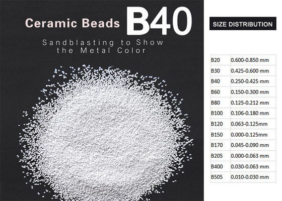 B40の700HV硬度をきれいにするB60 ZrO2 62%の陶磁器のビードの発破型